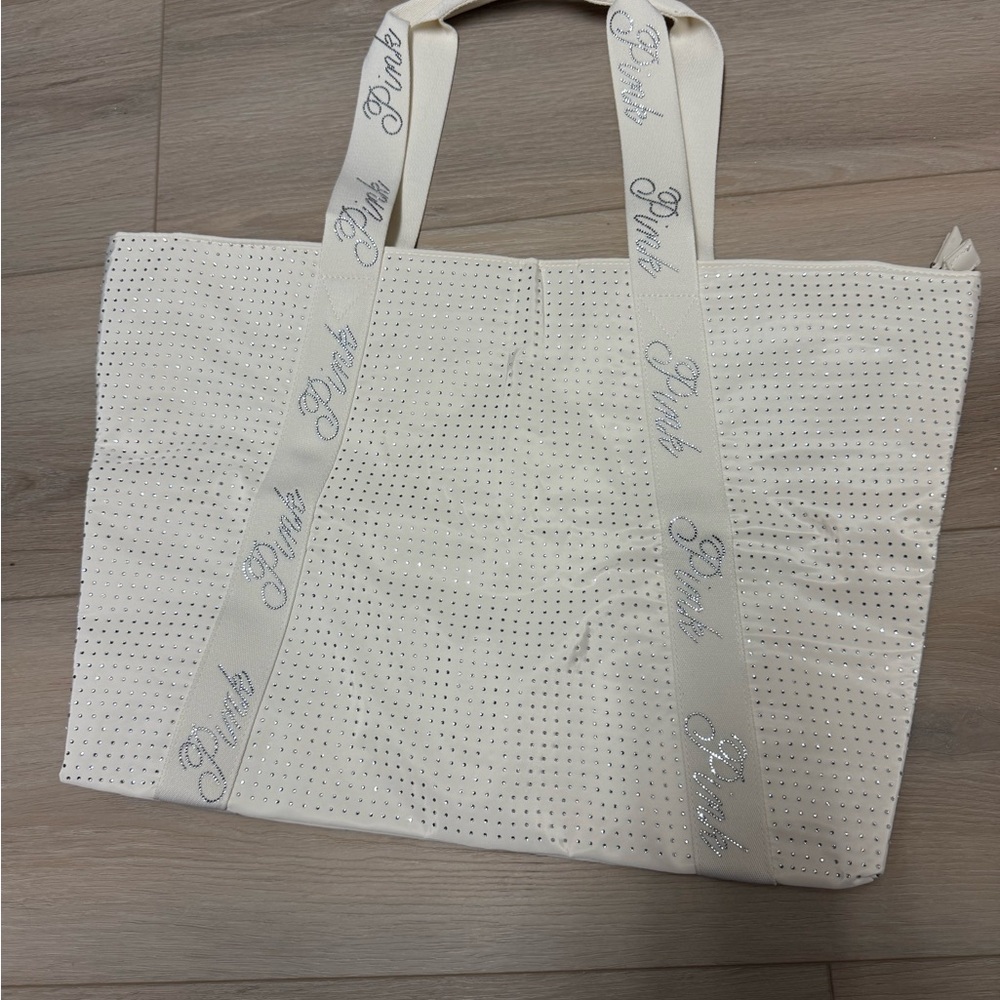 PINK Victoria's Secret White and Silver Tote